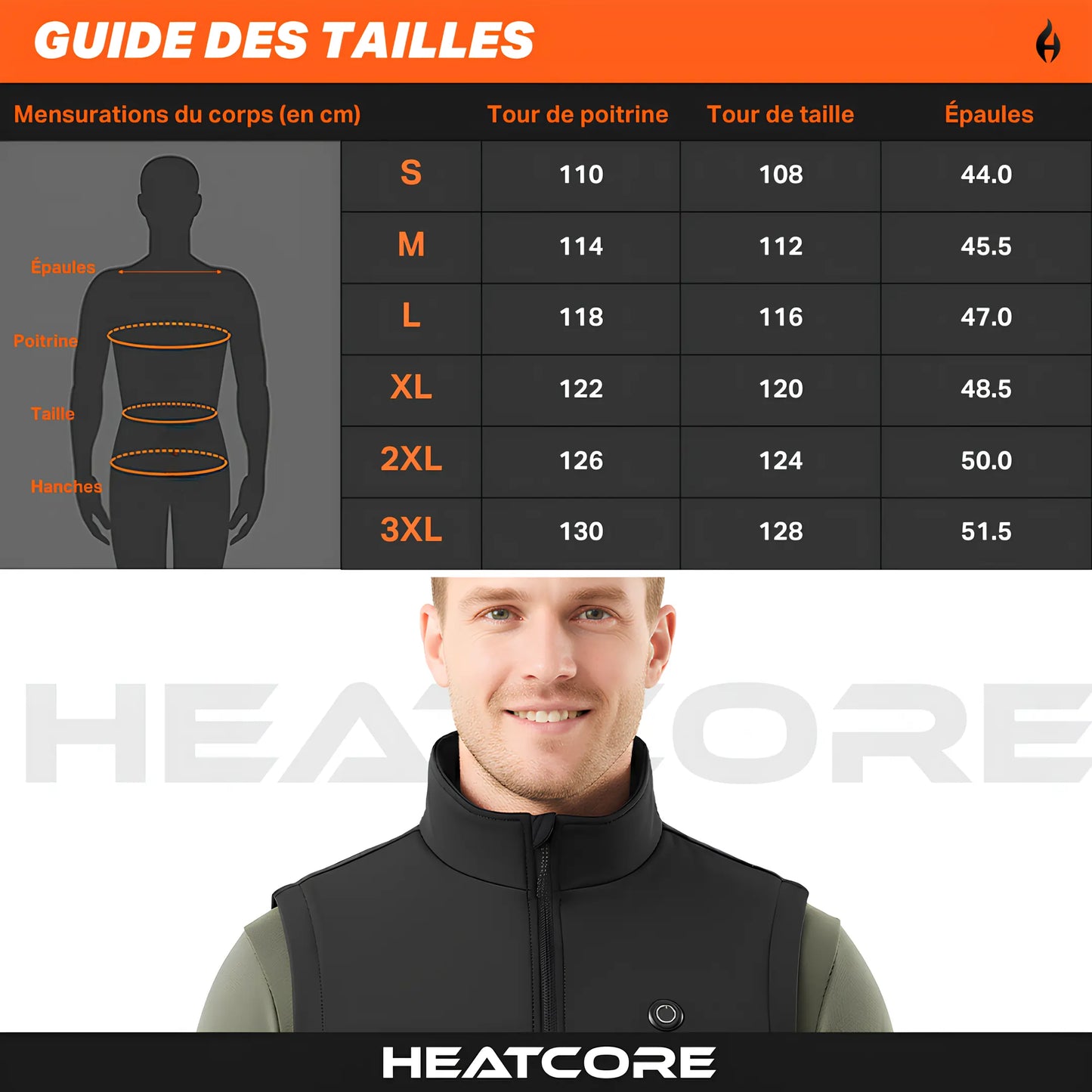 Heatcore™ Light 7 - Veste Chauffante sans manches Homme