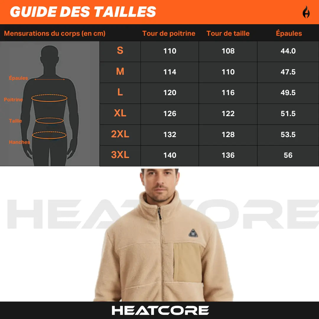 Heatcore™ POLAR XR8 - Veste chauffante polaire unisexe zippé