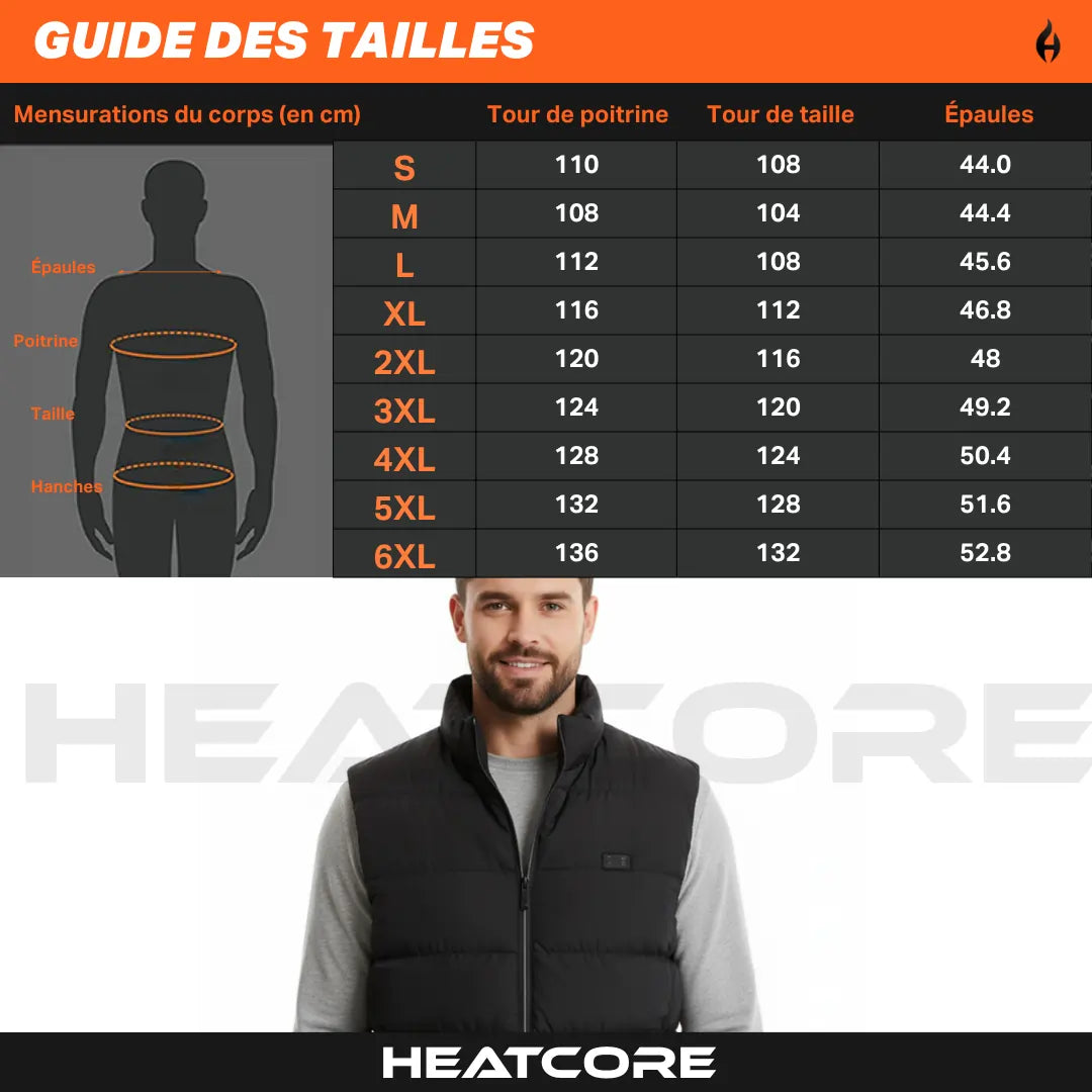 Heatcore™ ZR3 - Veste chauffante sans manches unisexe