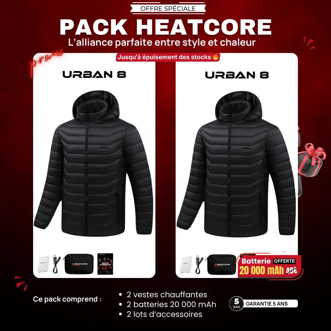 Pack Urban 8 – 2 Vestes + Batteries Offertes