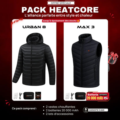 Pack Urban 8 – 2 Vestes + Batteries Offertes