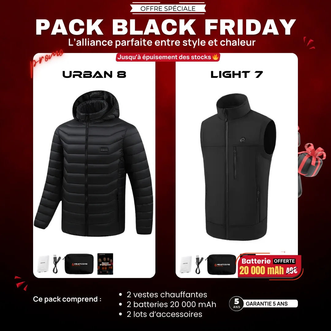 Pack Urban 8 – 2 Vestes + Batteries Offertes