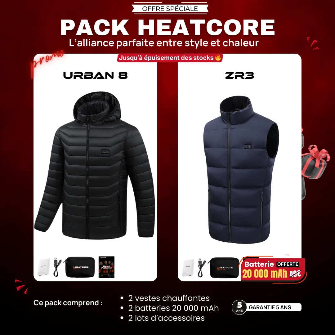 Pack Urban 8 – 2 Vestes + Batteries Offertes