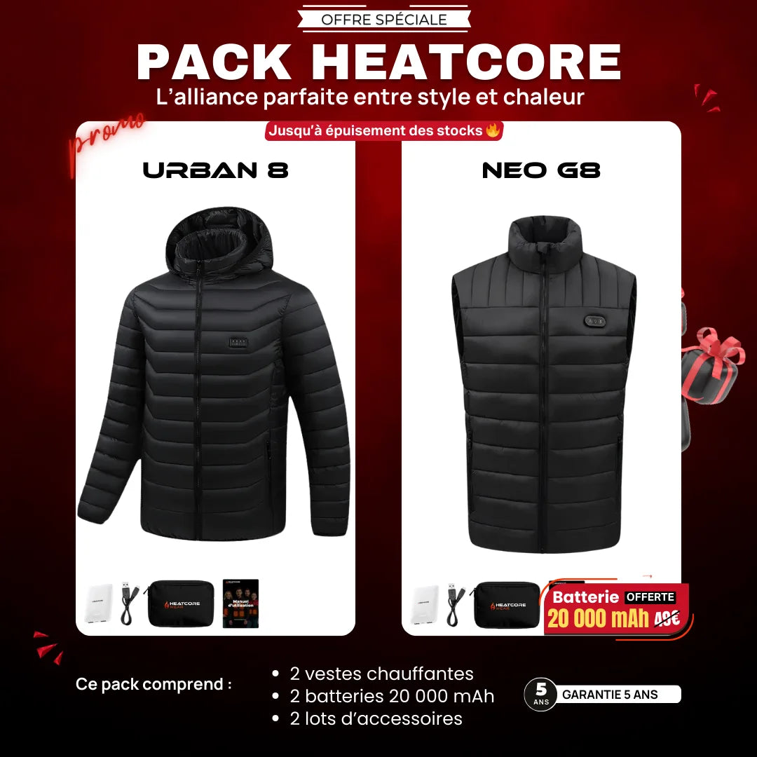 Pack Urban 8 – 2 Vestes + Batteries Offertes