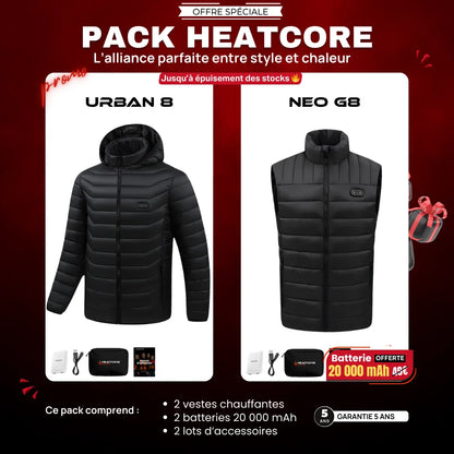 Pack Urban 8 – 2 Vestes + Batteries Offertes