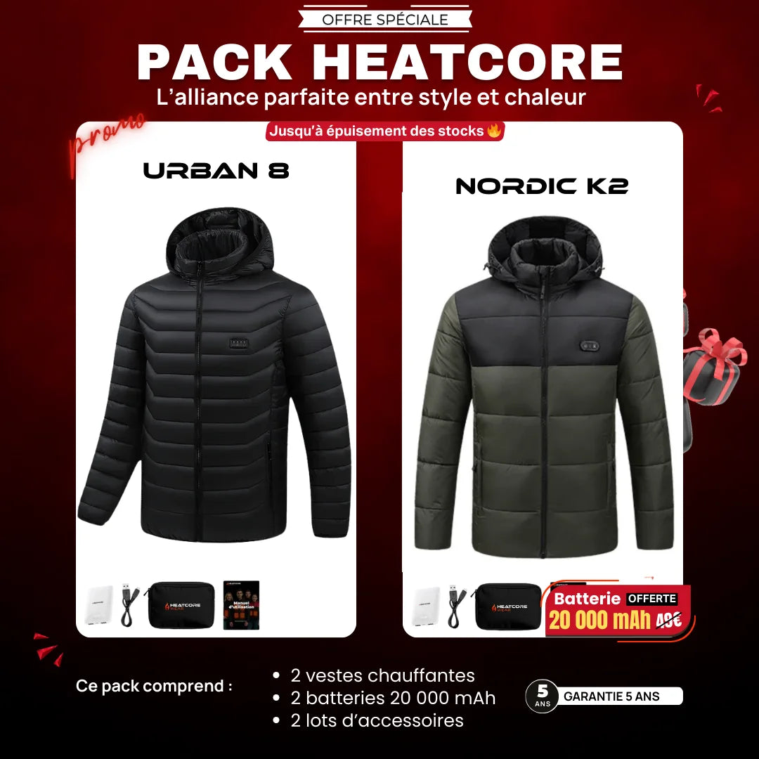 Pack Urban 8 – 2 Vestes + Batteries Offertes