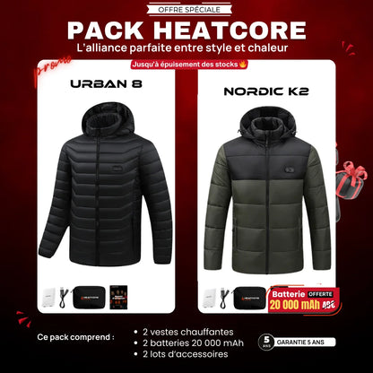 Pack Urban 8 – 2 Vestes + Batteries Offertes